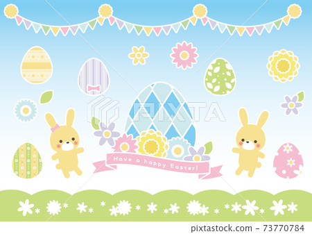 Easter cute illustration set 73770784