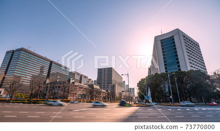 Tokyo cityscape of Japan Overlooking government offices such as the Metropolitan Police Department 73770800