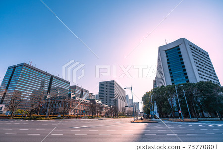 Tokyo cityscape of Japan Overlooking government offices such as the Metropolitan Police Department 73770801
