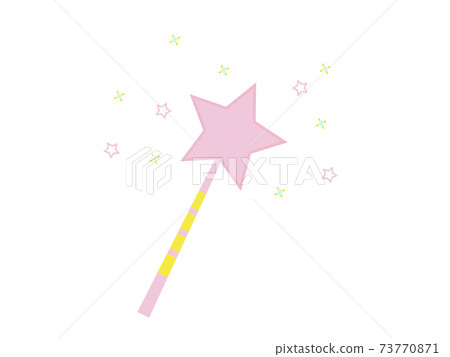 Pink magic wand with stars and lights 73770871