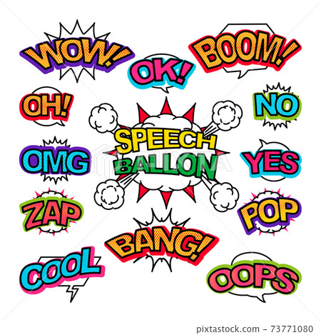 American comic style speech bubble character set - Stock Illustration ...