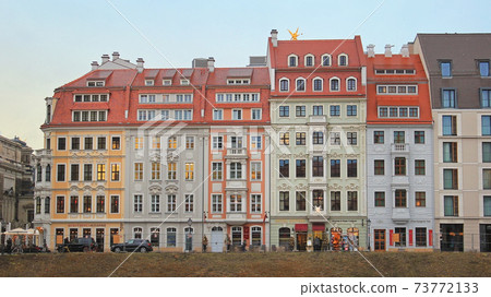 Row of old style houses in Dresden Row of old style houses in Dresden 73772133