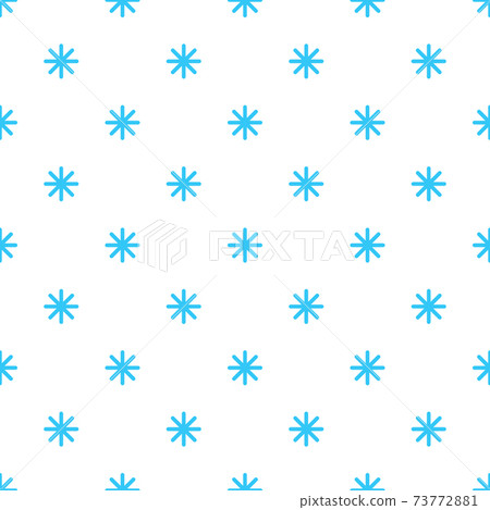 Christmas simple pattern. Seamless pattern with blue snowflakes on a white background. Winter backdrop. Geometric festive texture. Vector illustration. Happy New Year. 73772881