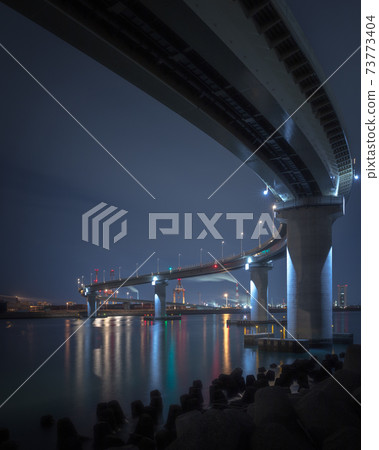 Yokkaichi Factory, Mie Prefecture Night View Under the Inaba Port Line Bridge Yokkaichi Factory, Mie Prefecture Night View Under the Inaba Port Line Bridge 73773404