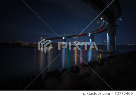 Yokkaichi Factory, Mie Prefecture Night View Under the Inaba Port Line Bridge Yokkaichi Factory, Mie Prefecture Night View Under the Inaba Port Line Bridge 73773409