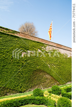 Montjuic Castle and landscaped gardens on the hills of Barcelona, Spain Montjuic Castle and landscaped gardens on the hills of Barcelona, Spain 73774411