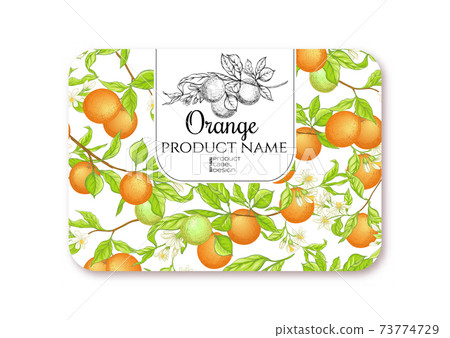 Oranges For Label Orange Ripe citrus. Template for product label - Stock Illustration ...