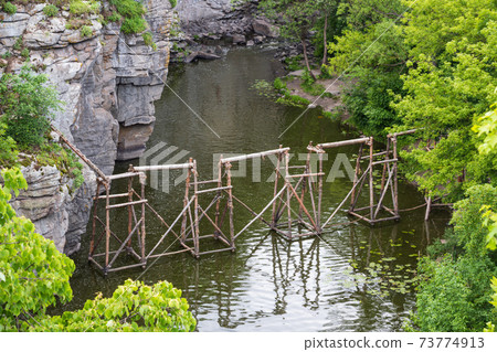 Buky Canyon summer landscape, Hirskyi Tikych river, Cherkasy Region, Ukraine. Buky Canyon summer landscape, Hirskyi Tikych river, Cherkasy Region, Ukraine. 73774913