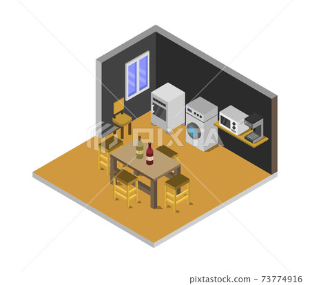 isometric kitchen room 73774916