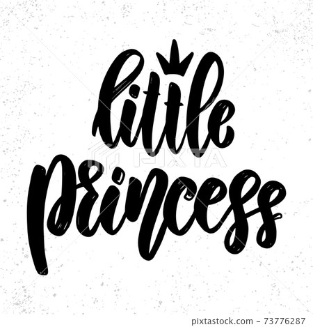 Little princess. Lettering phrase on light background. Design element for poster, card, banner, t shirt. 73776287