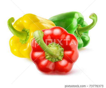 Isolated multicolored bell peppers 73776373