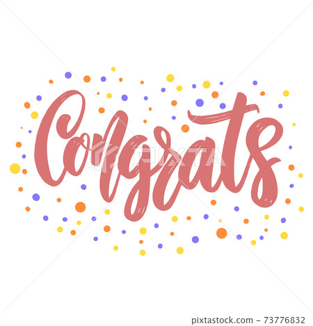 Congrats. Lettering phrase for postcard, banner, flyer. 73776832