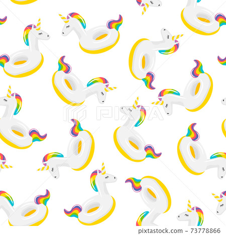 Seamless pattern unicorn inflatable. 73778866