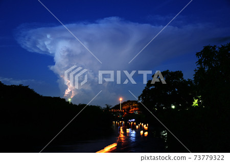 Toro nagashi and thunderclouds 73779322