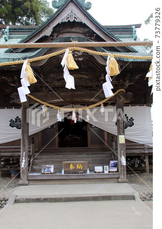 The main shrine of Mizonokuchikamō Shrine in Chikugo City 73779326
