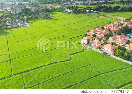 Aerial of housing subdivision or development. 73779327