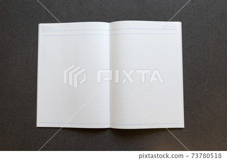 A white notebook opened on the desk 73780518