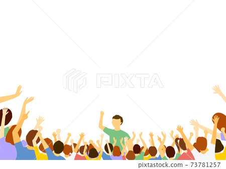 Men giving speeches and spectators 73781257