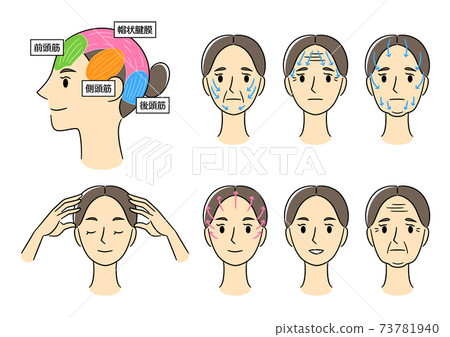 女性面部下垂頭皮按摩襯套 女性面部下垂頭皮按摩襯套 73781940
