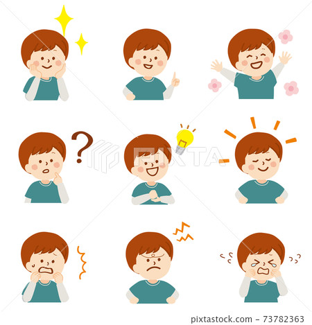Illustration of a little boy's facial expression Illustration of a little boy's facial expression 73782363