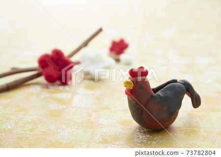 Japanese style New Year's card material Zodiac paper clay --- Rooster, chicken, bird, rooster year Japanese style New Year's card material Zodiac paper clay --- Rooster, chicken, bird, rooster year 73782804