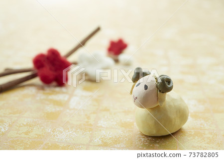 Japanese style New Year's card material Zodiac paper clay --- not yet, sheep, sheep, not old 73782805