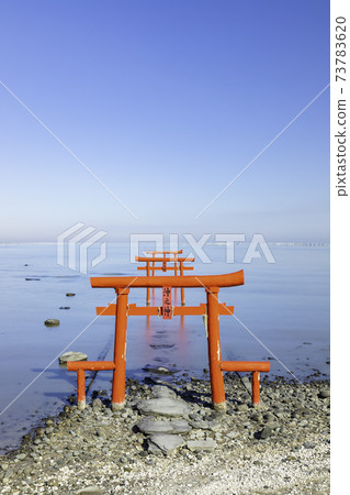 Mysterious scenery of the Ariake Sea Underwater Torii of Oo Shrine (Saga Prefecture) 73783620