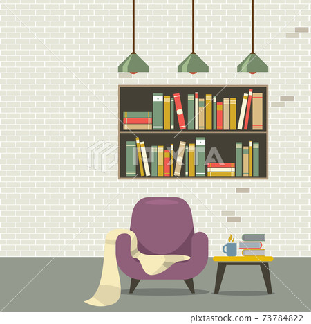 Modern Flat Design Sofa Interior Vector Illustration 73784822