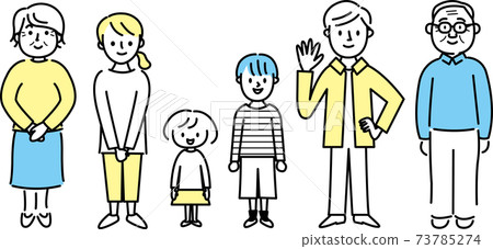 Three generations of families line up 73785274