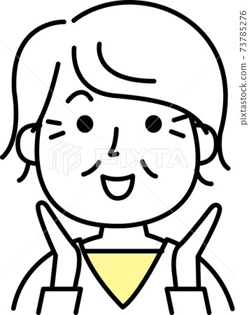 Senior woman with a smile on her cheeks Senior woman with a smile on her cheeks 73785276