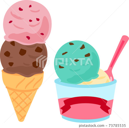 玉米和杯子裡的冰淇淋 73785535