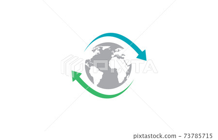 arrow with world globe logo symbol icon vector... - Stock Illustration ...