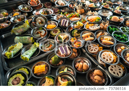 Dim sum Restaurant,Dim sum in small cups at a Chinese restaurant 73786516