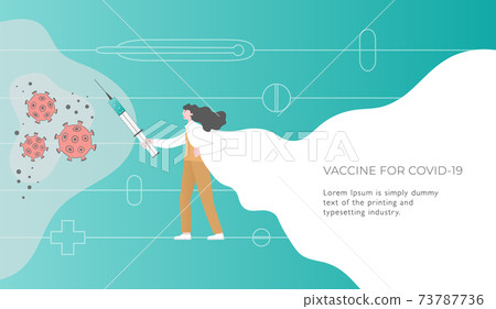Doctor like knight, superhero save people, earth by vacciene against coronavirus, covid-19, disease. Concept vector illustration. Template for web, banner. Doctor like knight, superhero save people, earth by vacciene against coronavirus, covid-19, disease. Concept vector illustration. Template for web, banner. 73787736