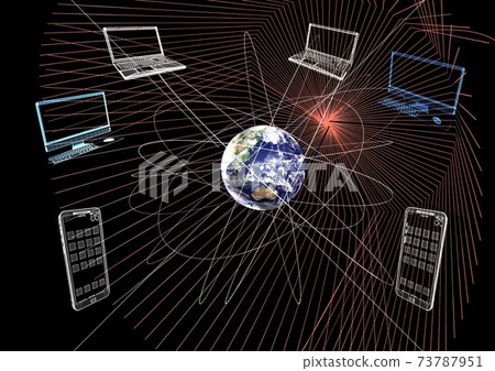 Earth World Japan It Pc Smartphone Stock Illustration