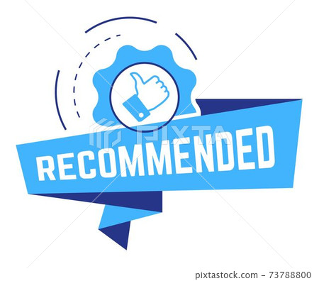 Recommended banner with thumb up and gear ribbon 73788800