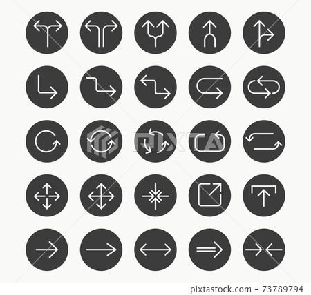 Line Arrow icon set. Vector illustration, flat... - Stock Illustration ...