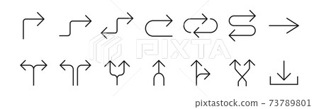 Line Arrow icon set. Vector illustration, flat design 73789801