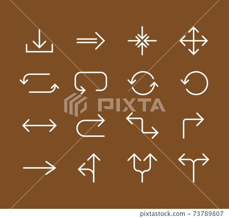 Line Arrow icon set. Vector illustration, flat... - Stock Illustration ...