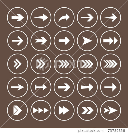 Arrow icon set. Vector illustration, flat design. Arrow icon set. Vector illustration, flat design. 73789836