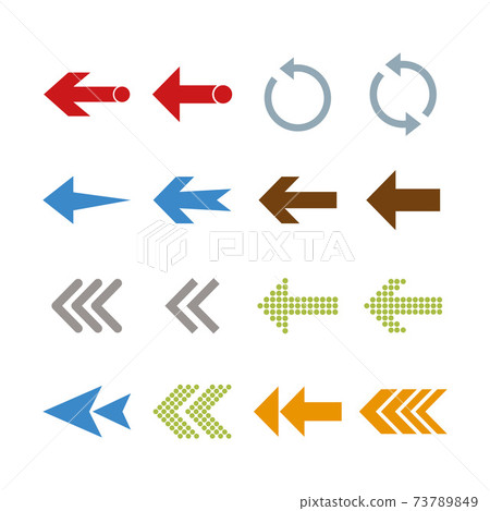 Arrow icon set. Vector illustration, flat design. Arrow icon set. Vector illustration, flat design. 73789849