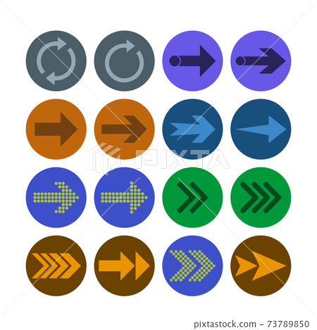 Arrow icon set. Vector illustration, flat design. 73789850