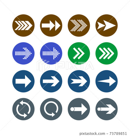Arrow icon set. Vector illustration, flat design. Arrow icon set. Vector illustration, flat design. 73789851
