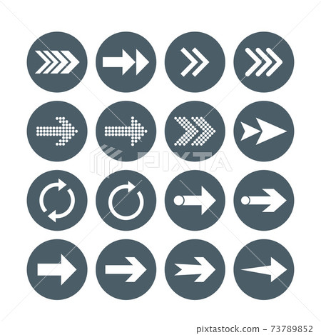 Arrow icon set. Vector illustration, flat design. Arrow icon set. Vector illustration, flat design. 73789852
