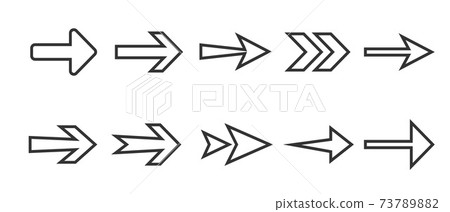 Arrow icon set. Vector illustration, flat design. 73789882