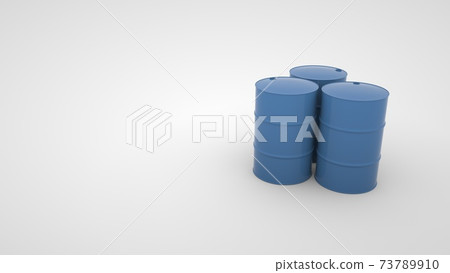 3d illustration of metal round barrels with fuel, industrial containers. Industrial production elements isolated on white background. 3d illustration of metal round barrels with fuel, industrial containers. Industrial production elements isolated on white background. 73789910