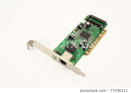 Ethernet card for personal computer. Part of PC. 73790111