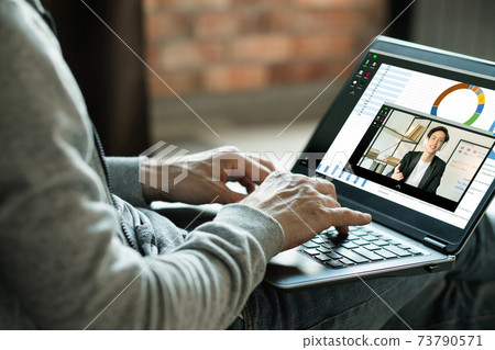 web conference digital meeting freelancer laptop web conference digital meeting freelancer laptop 73790571