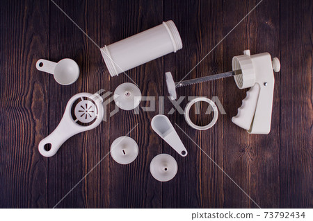 pastry syringe with molds for cream and cookies pastry syringe with molds for cream and cookies 73792434