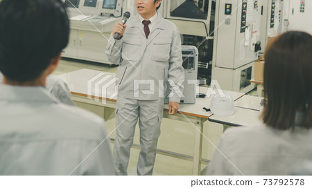 Factory morning assembly Factory morning assembly 73792578